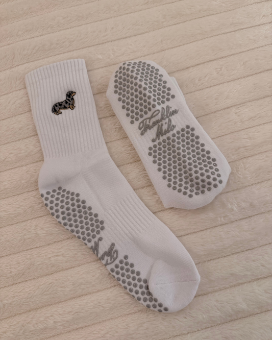 Embroidered Dachshund Grip Socks