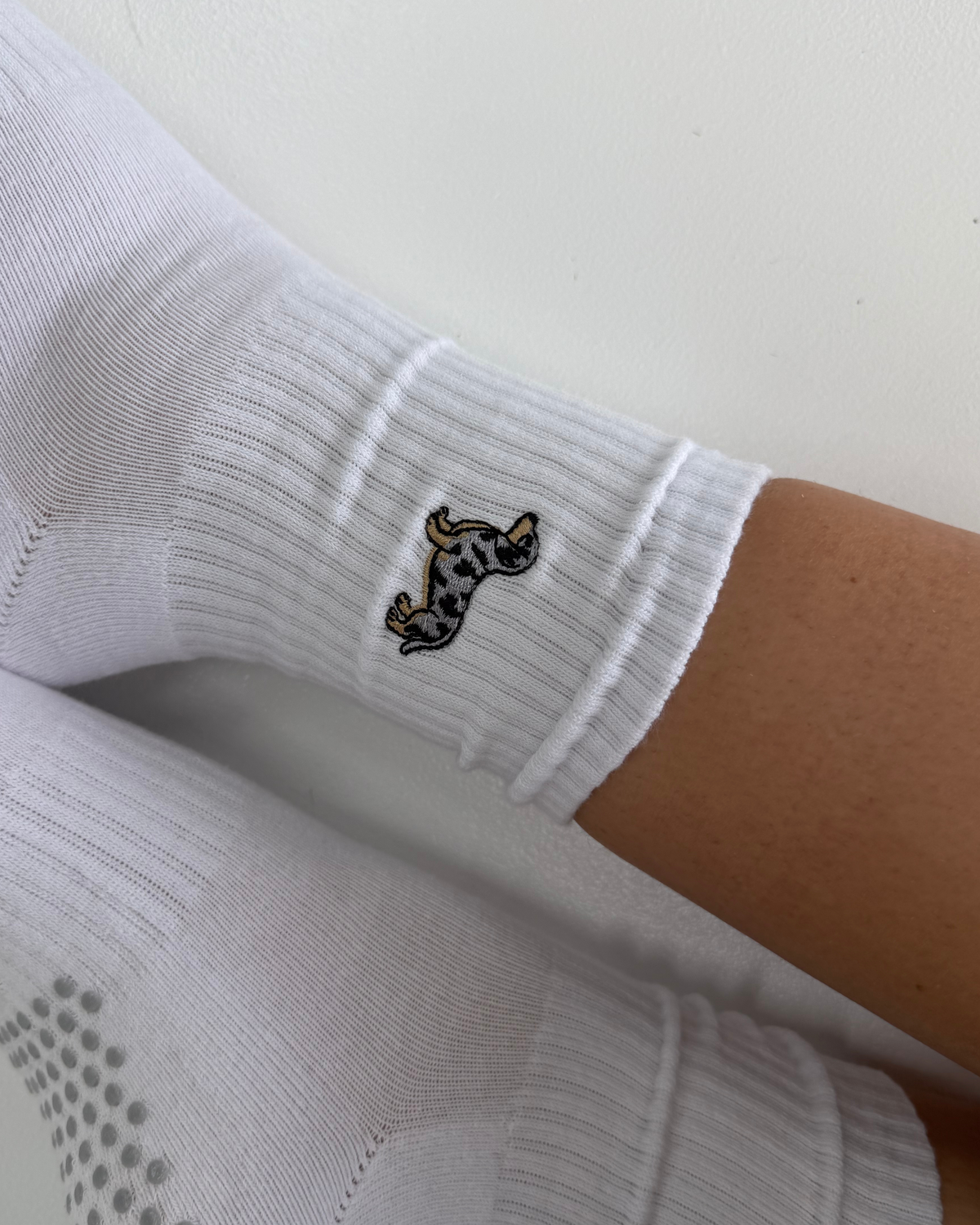 Embroidered Dachshund Grip Socks