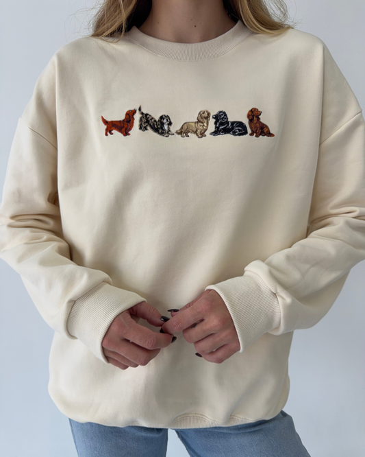 Five Dachshund Crewneck
