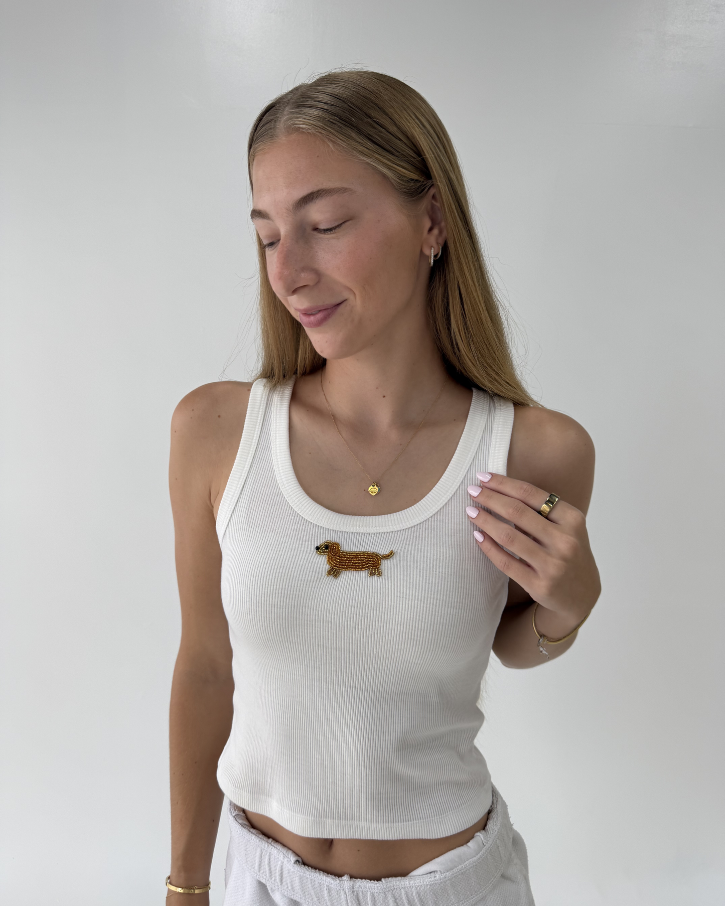 Beaded Dachshund Tank